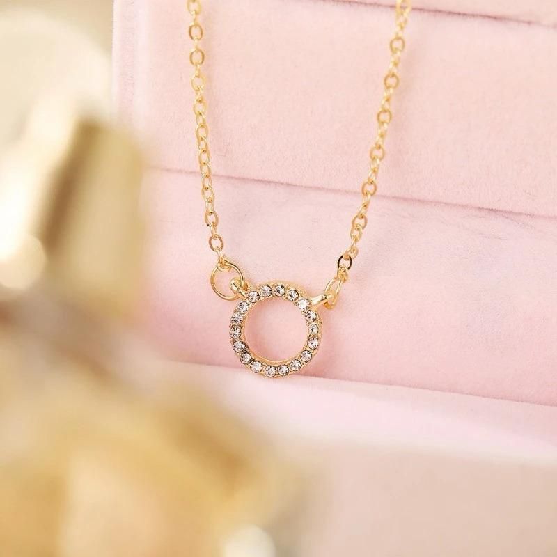 Women's Stone Pendant with Chain Micro Plating